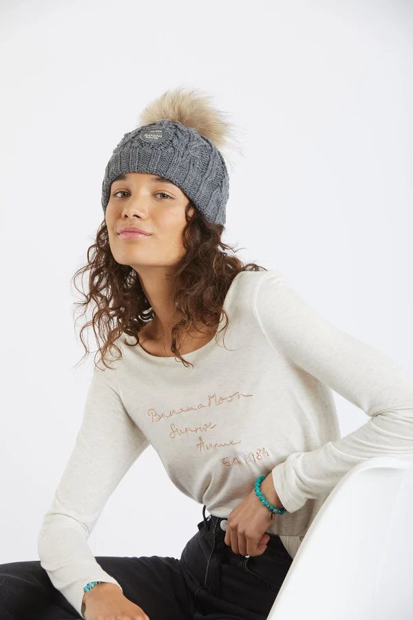 Banana Moon Bonnet à  Pompon Gris Femme DOTTO LEMONWOOD 4