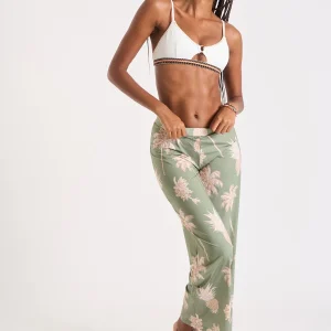 Meilleur Prix Banana Moon Pantalon évasé Kaki à Motif Palmiers Kiska Bayvoil 9